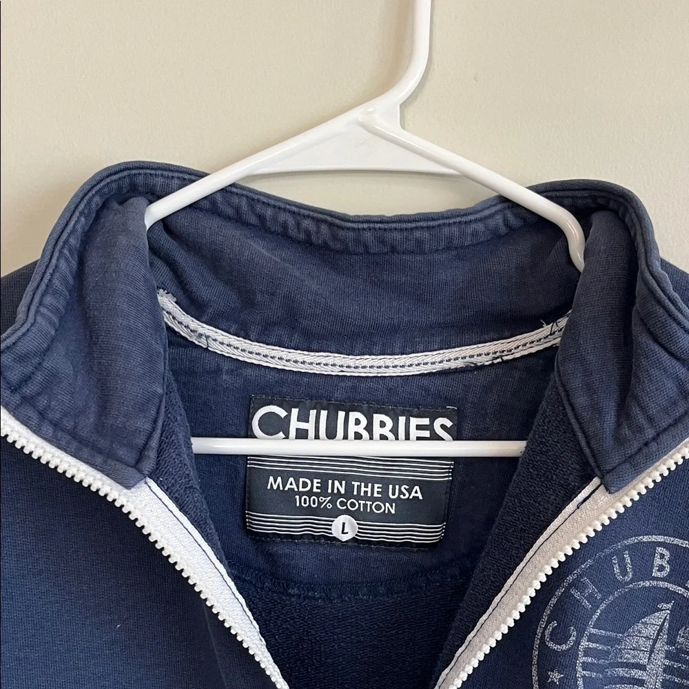 Chubbies Navy and Teal 1/4 Zip Sweater - Picture 2 of 3